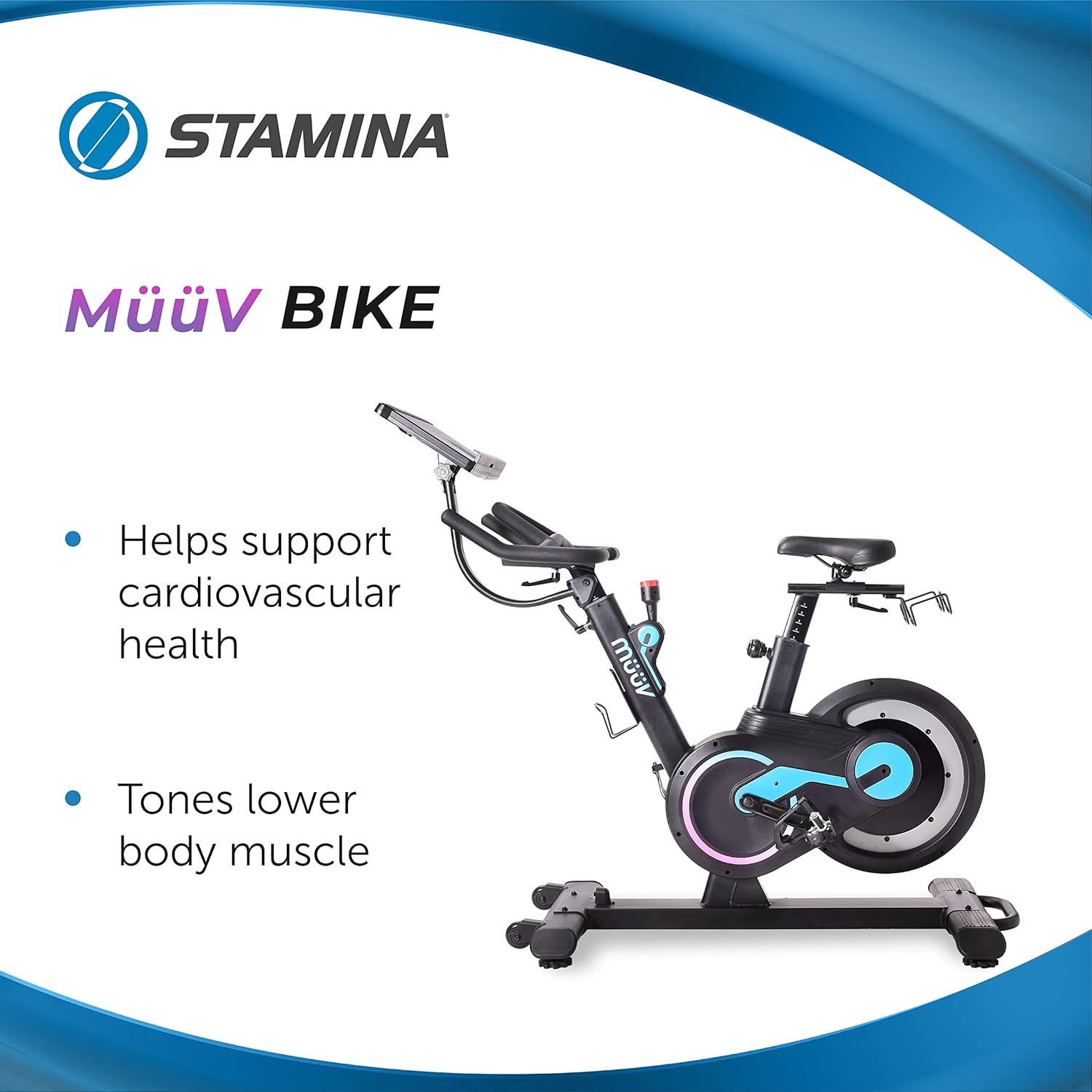 Stamina müüv Bike - Exercise Bike with Wireless Bluetooth Smart Mount - Integrated müüv App for Personalized Home Workout - Up to 330 lbs Weight Capacity - Image 3