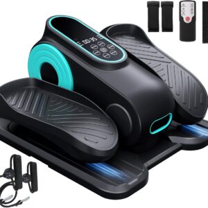 Under Desk Elliptical Machine, Morelax Ellipse Leg Exerciser for Seniors Fully Assembled, Quiet & Portable Electric Seated Pedal Exerciser with Remote Control & 12 Adjustable Speeds