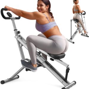 Sportsroyals Squat Machine for Home,Ride & Rowing Machine for Glutes Butt Thighs,Ab Back/Leg Press,Foldable & Easy Setup Exercise Equipment w/Adjustable Resistance,350lbs Capacity