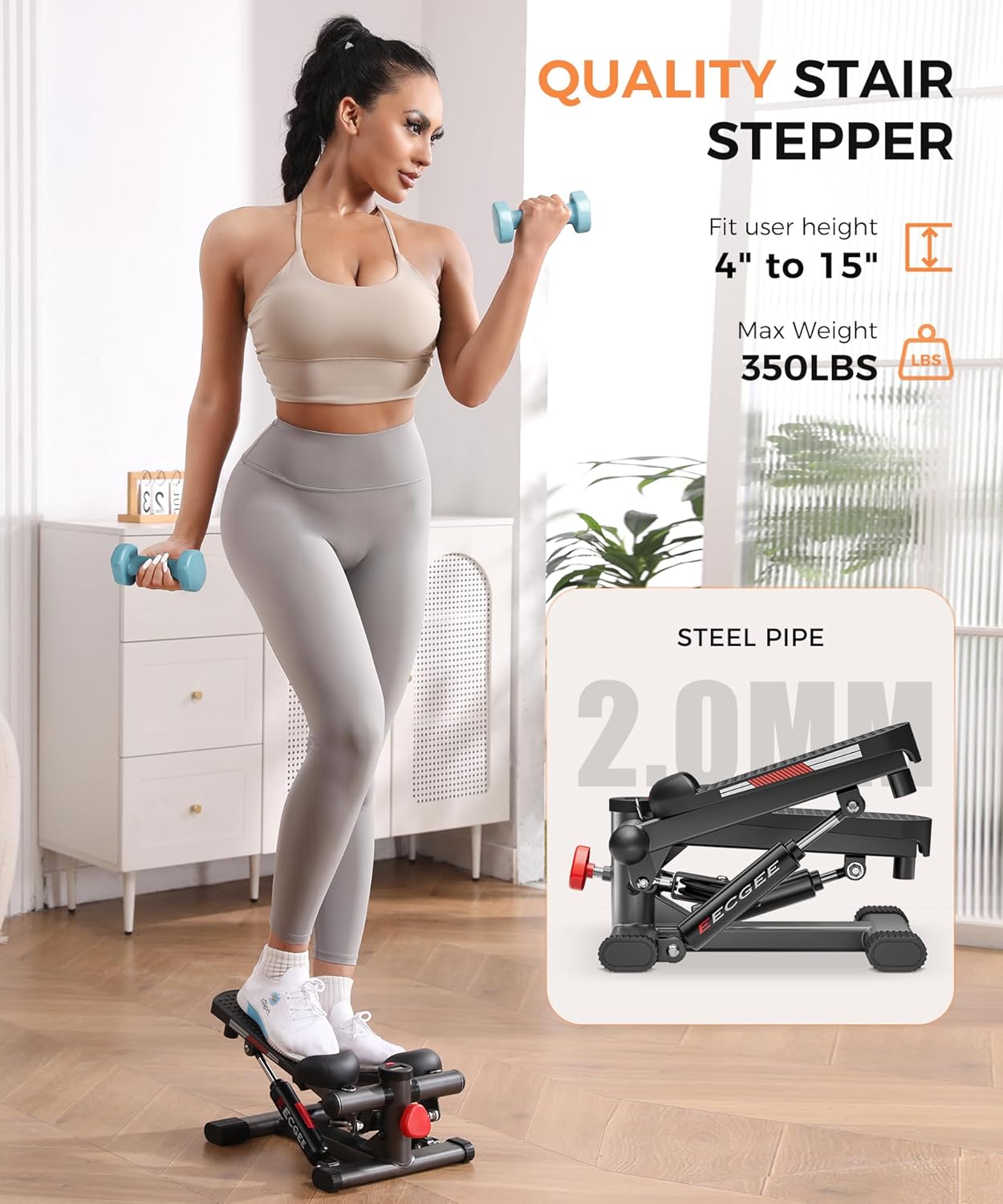 Mini Stepper with Hydraulic Fitness Stair Stepper for Home Workouts - Image 7