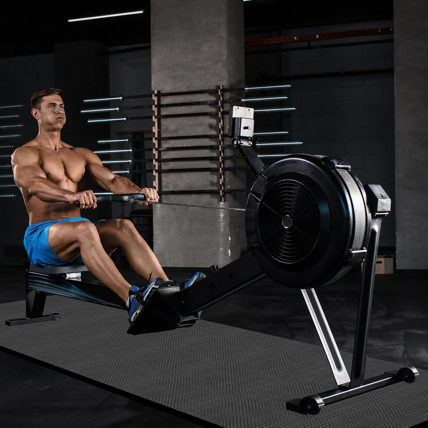 Rowing Machine Mat 96" x 30" with Storage Bag and Sports Towel,Treadmill Mat for Carpet & Hardwood Floors,Rower Mat,Elliptical Mat,Bike Mat,Gym Exercise Equipment Mat,Fitness Equipment Mat - Image 4