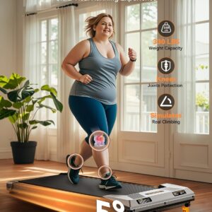 Walking Pad Treadmill, BestGod Incline Under Desk Treadmill 330lbs Capacity, 2.5HP Portable Treadmills for Home, Compact Treadmills Mini Walking Pad, Running Machine with Remote Control