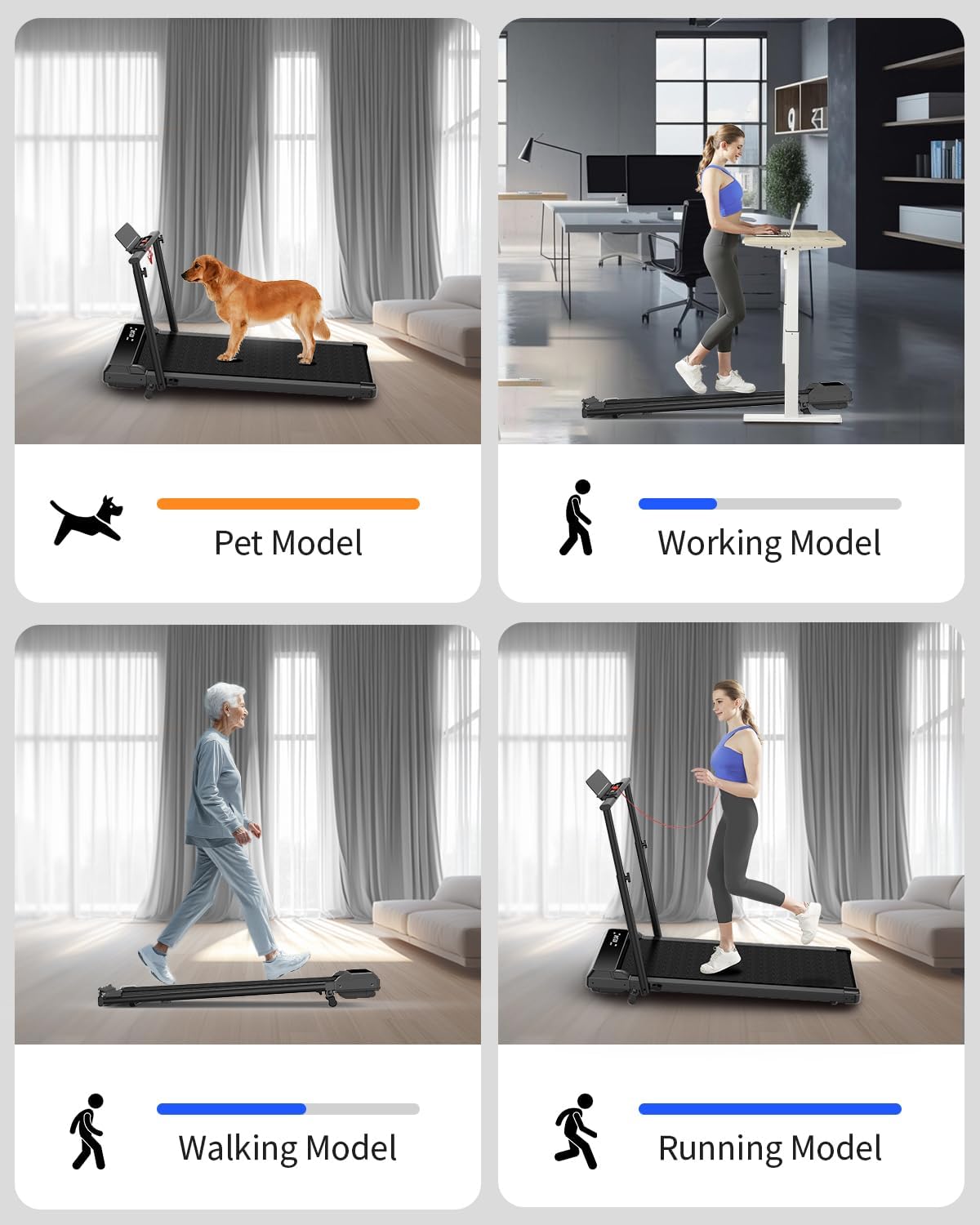 Walking Pad Treadmill Under Desk,Walking Pad for Office Home,Portable Mini Treadmill,2 in 1 Walking Jogging with Remote Control, LED Display - Image 6