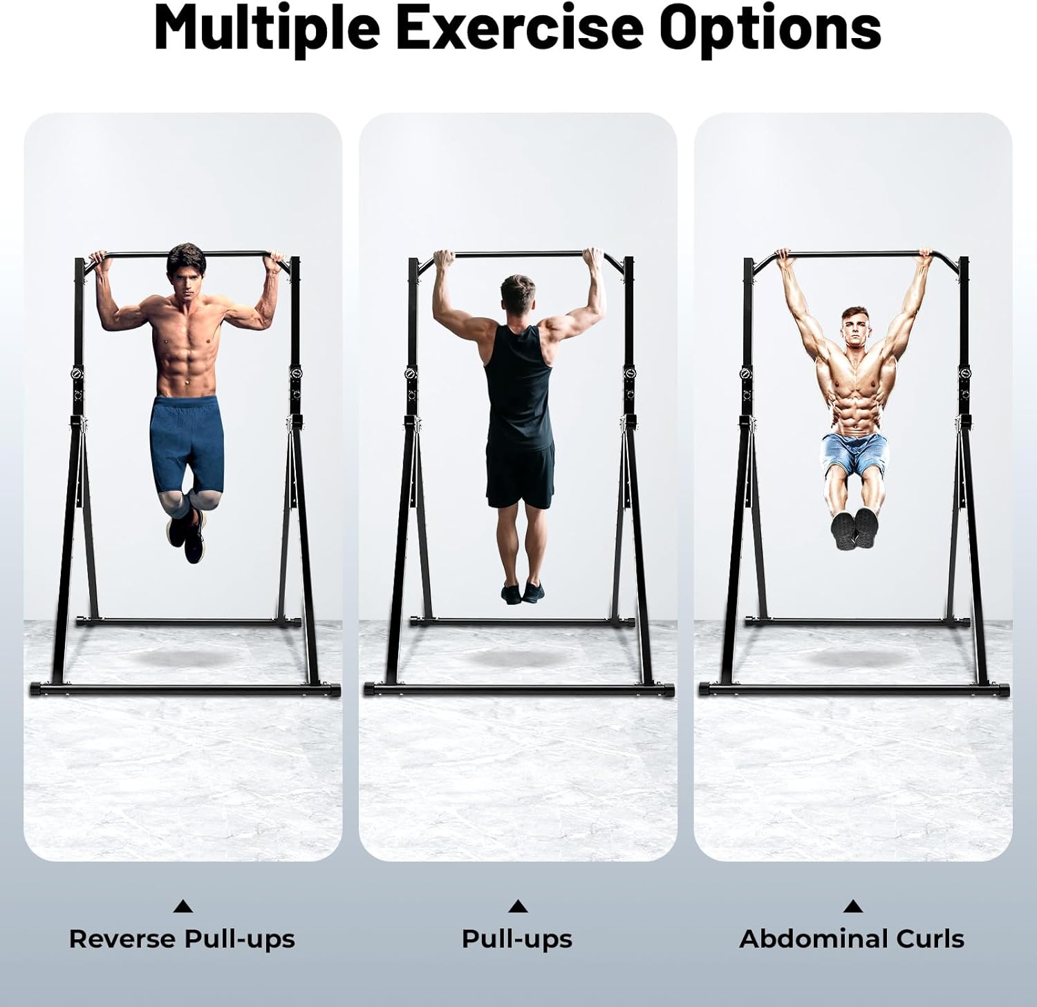 Triangular Pull Up Station, Carbon Steel Pull Up Bar for Home Gym Strength Training Equipment, 440.92 lbs 4.36 * 3.81 ft Adjustable Height Home Pull Up Bar (Free Standing) - Image 8