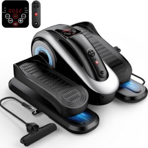 Under Desk Elliptical Machine,Electric Ellipse Leg Exerciser as Seen on TV for Seniors,12 Adjustable Speeds&12 Modes with Remote Control,Elastic Rope,Manual&Auto Mode for Home Office