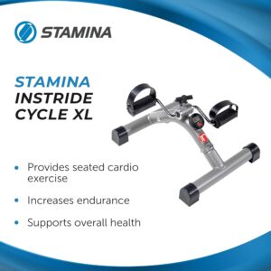 Stamina InStride Cycle XL – Folding Cycle Pedal Exerciser – Fitness Bike with Smart Workout App for Seated Exercise – Foldable Exercise Bike for Home Workout