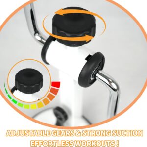 Arm Bike for Physical Exercise, Home Fitness Equipment for Seniors, Compact Arm Exerciser with Strong Suction & Adjustable Resistance for Dormitory and Renting House
