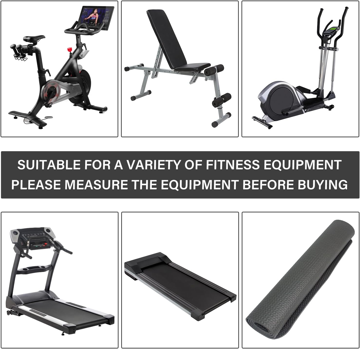 Bike Mat,Treadmill Mat,For Walking Pad,Elliptical,Exercise Bikes, Stationary Cycles,Spin Bike,Under Exercise Bike Trainer Pad for Indoor Stationary Gym Fitness Equipment Hardwood Floor Protector - Image 3