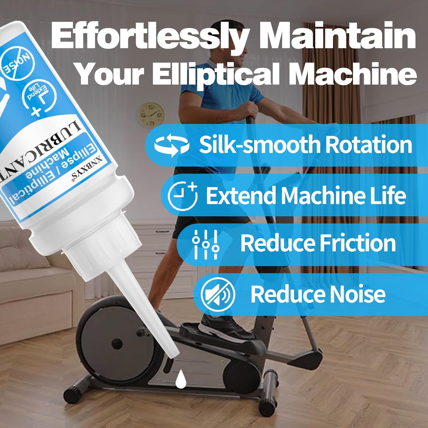 2 Pcs Elliptical Exercise Machine Lubricant, Lube Apply to Under Desk Ellipse Leg Exerciser for Home, Electric Seated Foot Pedal Exerciser, Reduce Nosie & Keep Machine Running Smoothly - Image 5