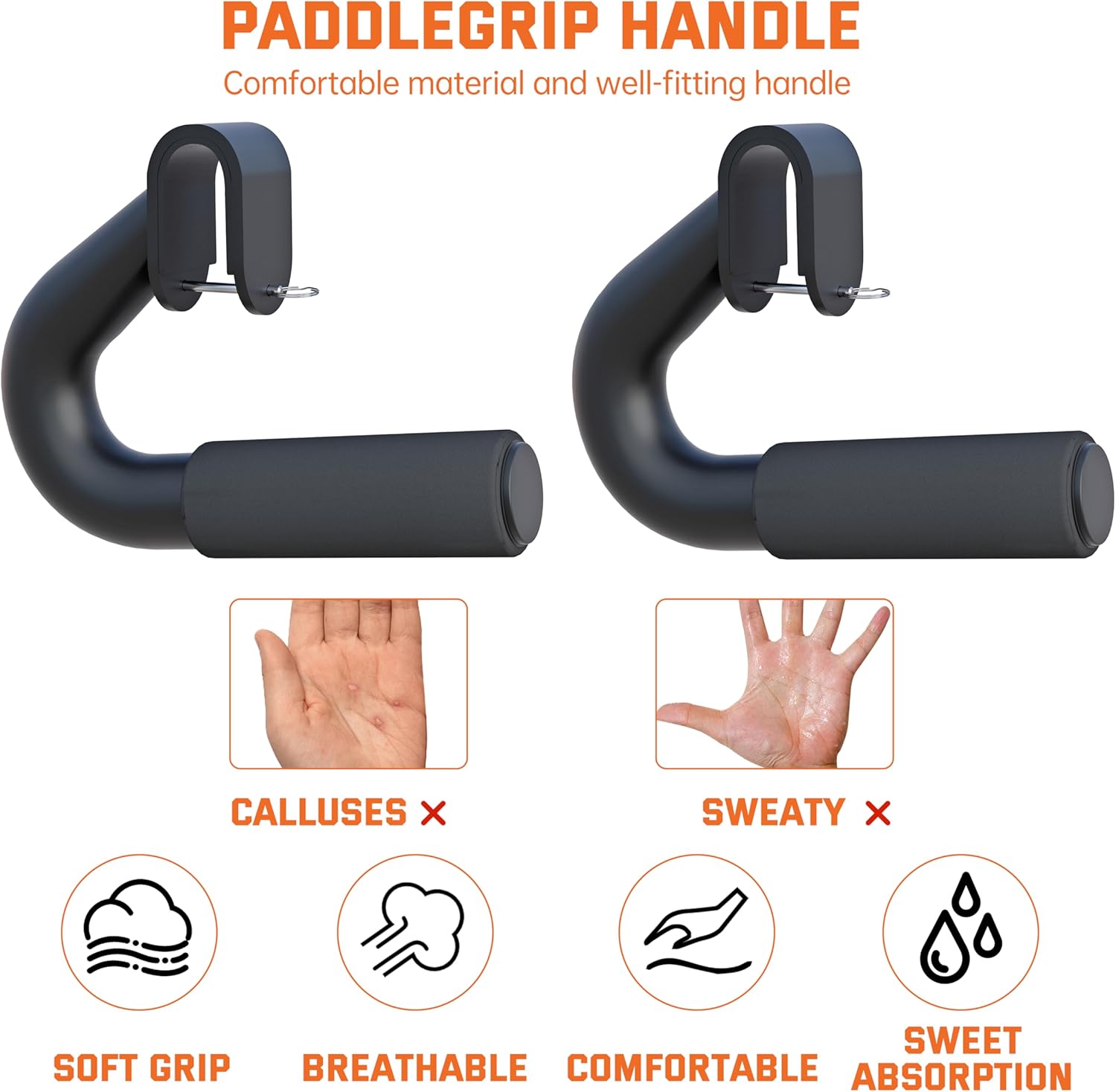 Neutral Grip Handles for Pull Up,1000 lbs Heavy Duty Steel Pull Up Handles,Ergonomic Portable Hooks for Barbell Row Deadlift Resistant Bands for Home Gym Fitness Enthusiasts-2 Pack - Image 4