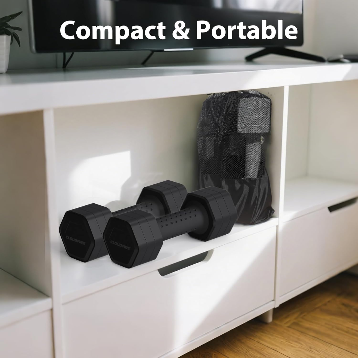 Adjustable Dumbbell Set of 2, 4 in 1 Free Weights Dumbbells Set, Hand Weights for Women at Home, 5 lb Dumbbells Set with Non-slip Comfort Handle for Home Gym Exercise Workout Training - Image 7