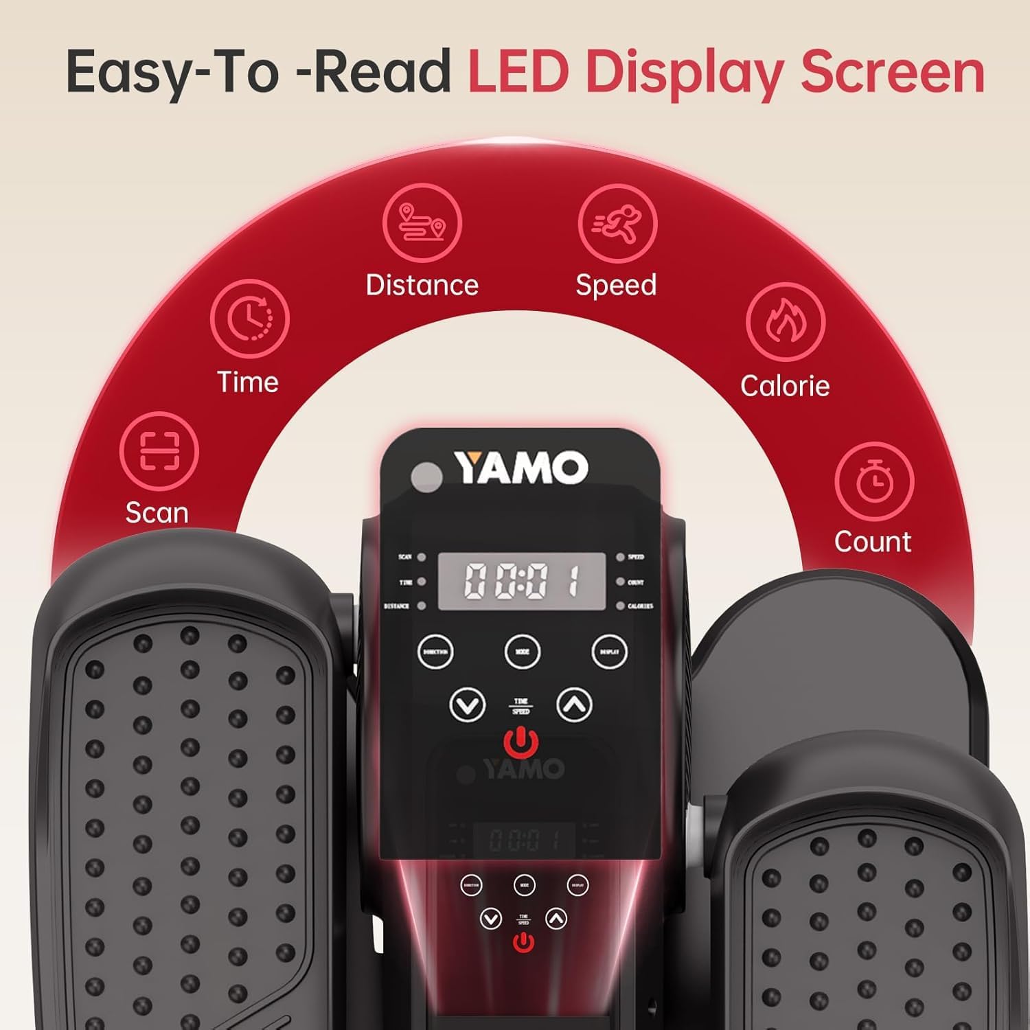 YAMO Under Desk Elliptical Machine Seated Ellipse Leg Exerciser for Seniors Fully Assembled Quiet Portable Elliptical Pedal Exerciser with Remote Control 12 Adjustable Speed Levels - Image 2