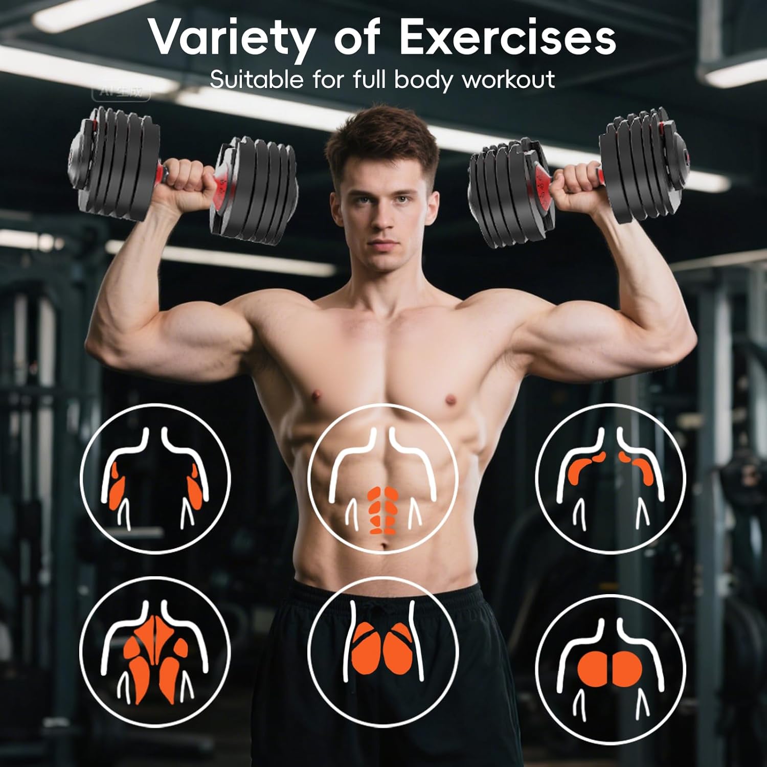 Upgraded Adjustable Dumbbells Set 52.5 lbs/25 lbs, 15/9 Weights Dumbbell Set, Quick Adjustable Dumbbells For Men Women Home Gym with Anti-Slip Handle, Safe and No Falling - Image 5