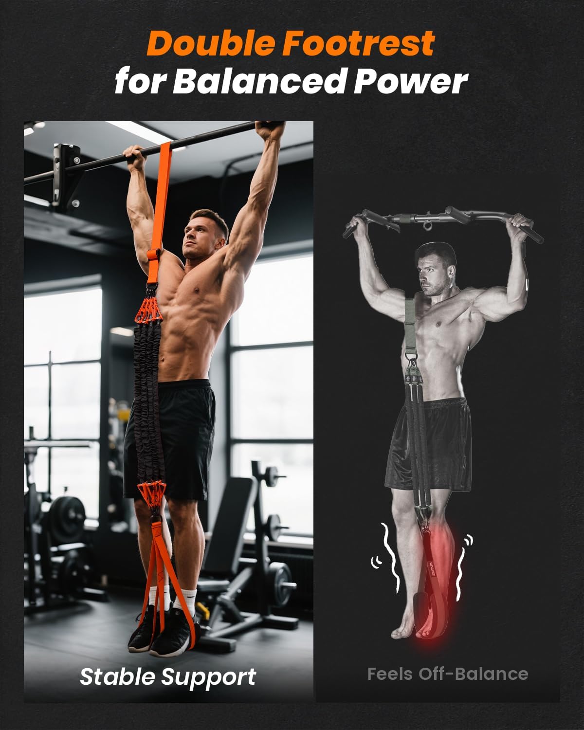 Pull Up Assistance Bands, Adjustable Heavy Duty Resistance Band for Pull Up Bar, Pull Up Assist Bands with Feet Rest for Strength Training, Home Fitness Workout Equipment, Height Adjustable - Image 5