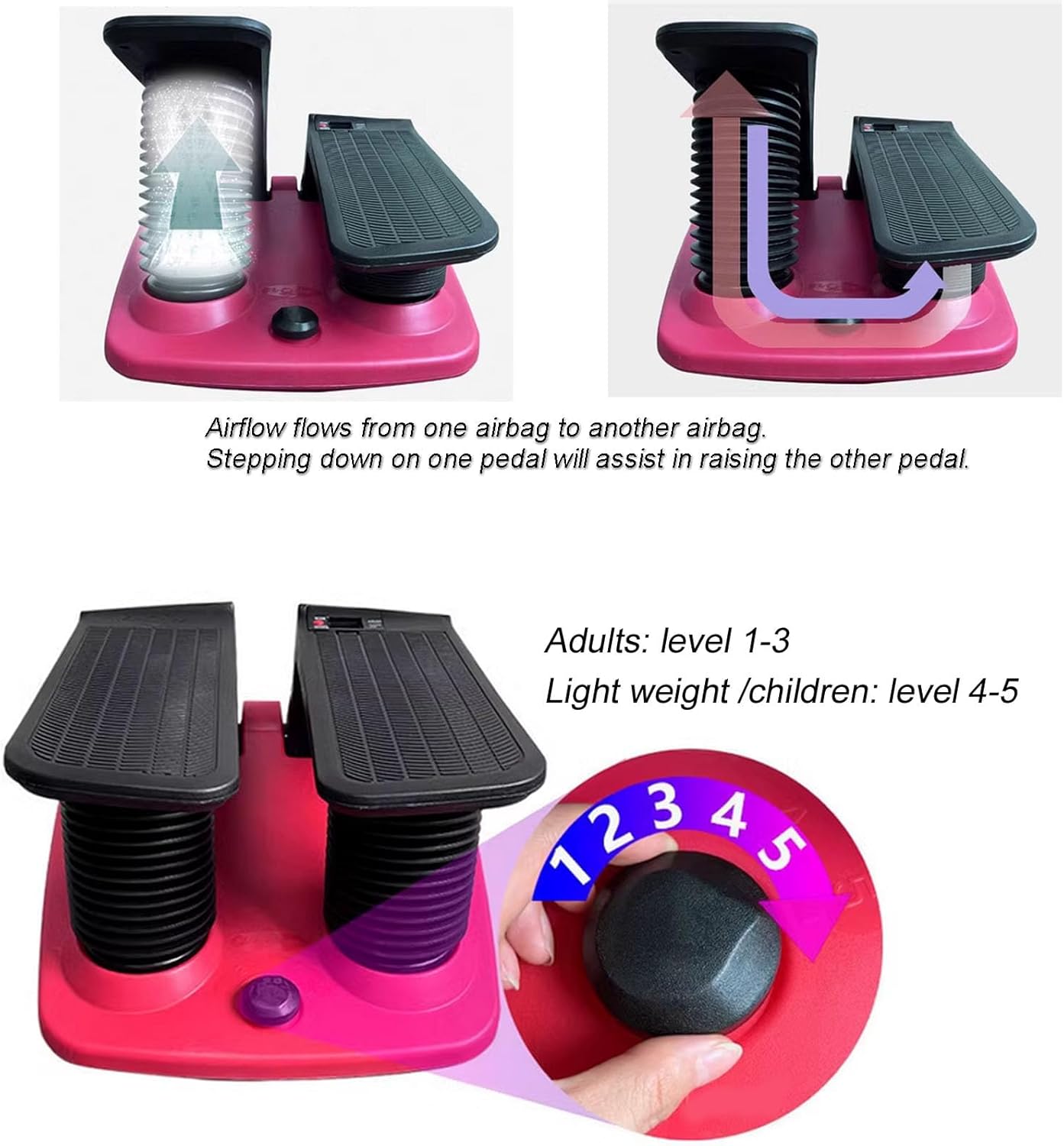 INTBUYING Mini Twist Stepper for Exercise Workout at Home with Resistance Bands Quiet Step Machine Portable with LCD Monitor and Non-Slip Pedals for Gym Home - Image 5