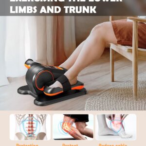 Under Desk Elliptical Machine, Ellipse Leg Exerciser for Seniors with 12 Adjustable Speed, Quiet & Portable Electric Machine Seated Pedal Exerciser with Remote Control for Home