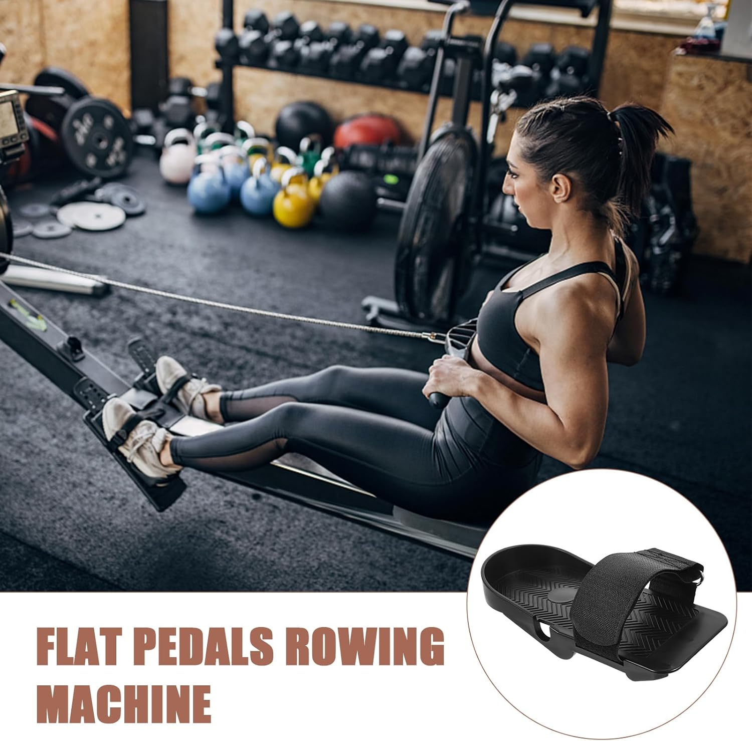 1 Pair Foot Pedal Fitness Equipment Sunny Health Machine Spare Parts Rowing Machine Foot Pedal Strap Rowing Pad Rower Replacement - Image 6