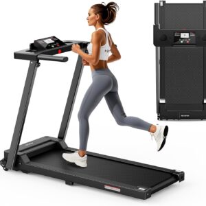Treadmills for Home, Walking Pad with Handle Bar, Portable Foldable Treadmill, Lightweight Folding Treadmill with 300 LBS Capacity, 3.0 HP Walking Pad with LED Display