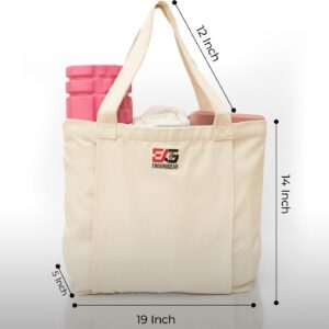Yoga Mat Bag for Women, Durable Canvas Yoga Tote Bag with Reinforced Stitching and Smooth Zipper Pocket Inside, Large Capacity Yoga Mat Carrier Bag for Gym, Beach, Travel, and Everyday Use