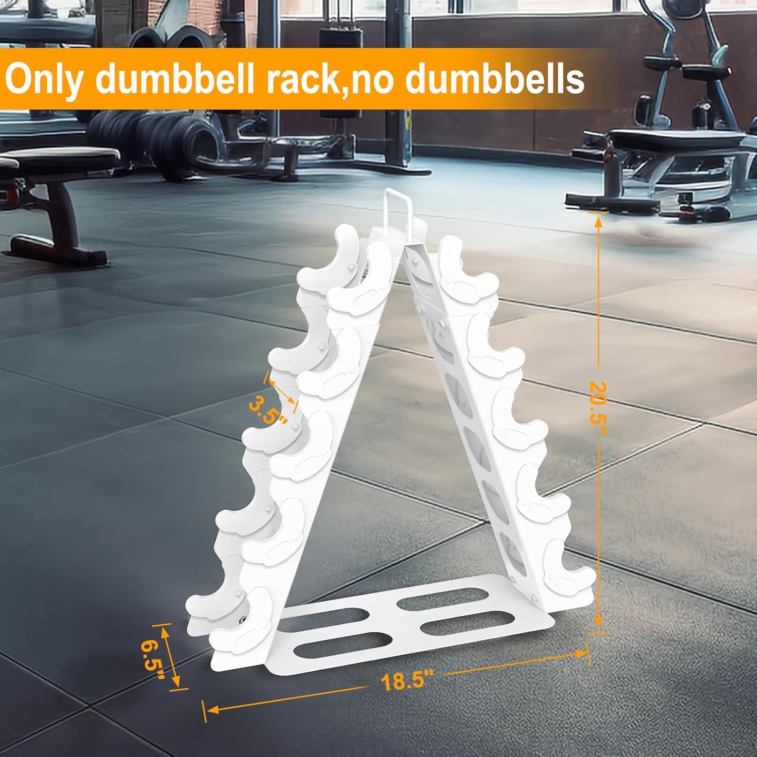 Dumbbell Rack 5 tier(Dumbbells not included), A-Frame Metal Dumbbell Holder with Handle, Multilevel Weight Storage Organizer for Dumbbells, Tree Shape Compact Weight Rack/Holder - Image 2