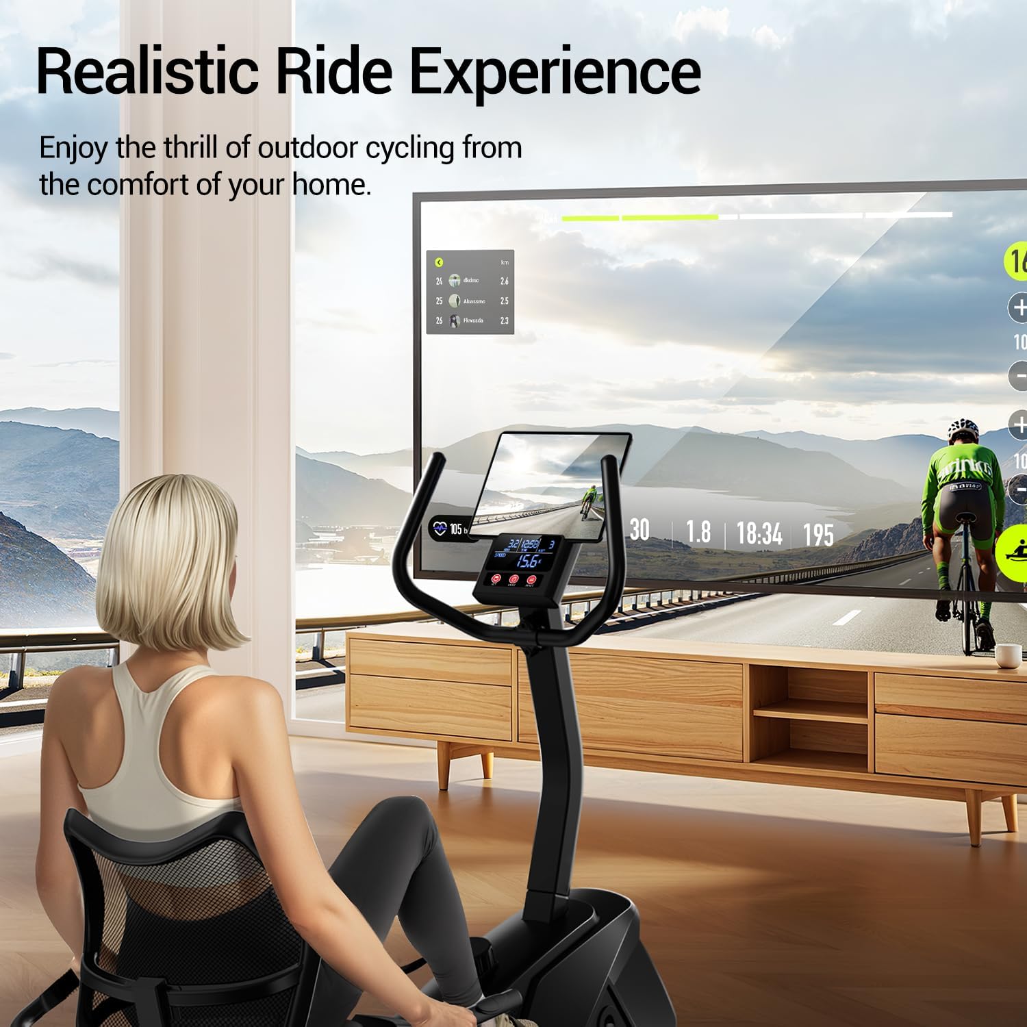 CURSOR FITNESS Recumbent Exercise Bike, Stationary Bikes for Home with Adjustable Seat, 400 LBS Capacity, 16-Level Magnetic Resistance Recumbent Exercise Bike for Home Gym Cardio Workout Training - Image 7