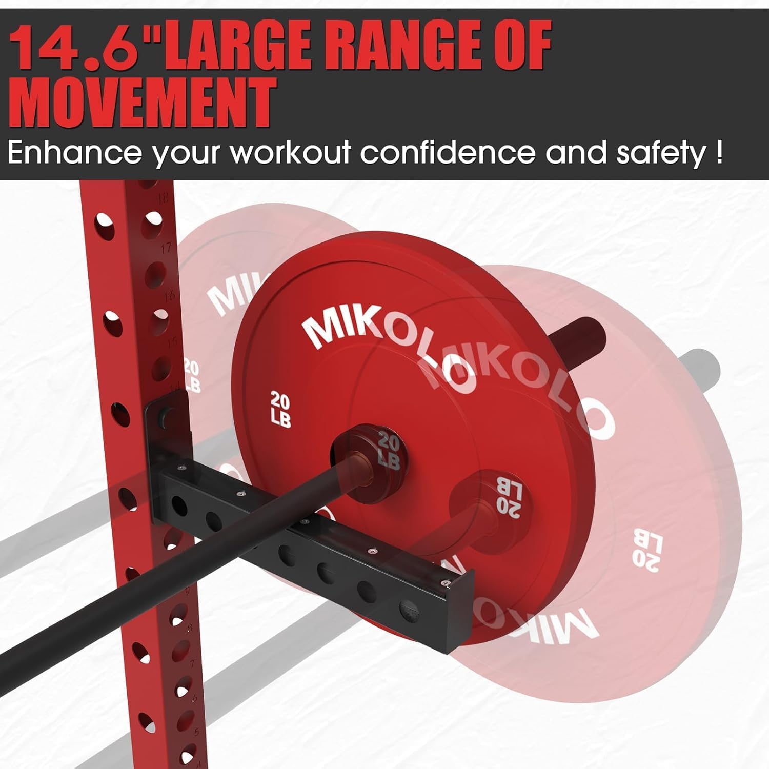 Mikolo 2" x 2" Folding Wall Mounted Squat Rack, 1000 Pounds Capacity Power Rack with Pull Up Bar, J Hooks and Other Attachments, Space-Saving Home Gym - Image 5