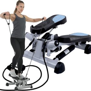 Efitment Mini Stepper Steppers for Exercise at Home Stair Step Cardio Thigh Master Workout Equipment Fitness Pedal Exerciser Non-Slip Pedals with Resistance Bands LCD Digital Monitor Climber