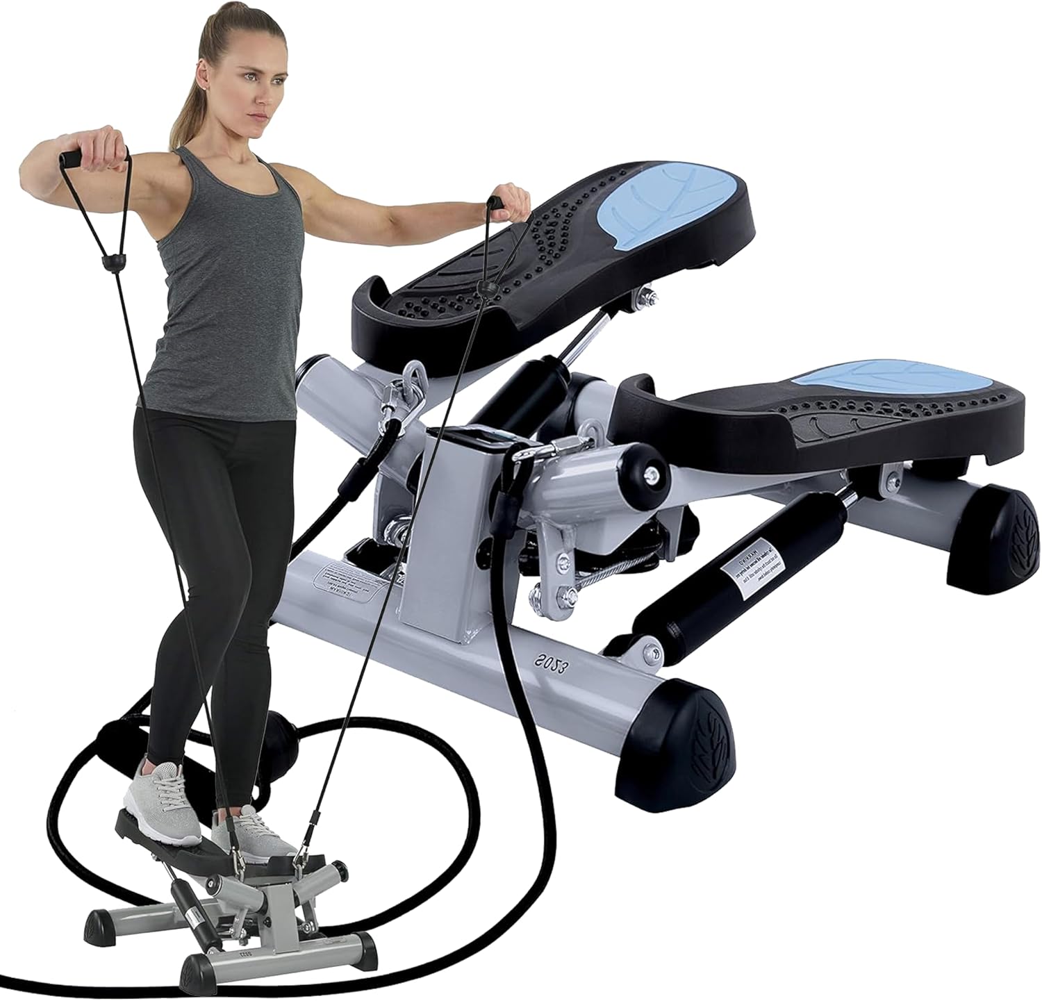 Efitment Mini Stepper Steppers for Exercise at Home Stair Step Cardio Thigh Master Workout Equipment Fitness Pedal Exerciser Non-Slip Pedals with Resistance Bands LCD Digital Monitor Climber