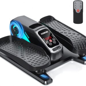 HOMGIM Under Desk Elliptical Machine – Quiet Motorized Leg Exerciser with Smart Remote, 12-Speed Manual Programs Auto/3 Auto Programs LCD Display & Bidirectional Motion for Home/Office