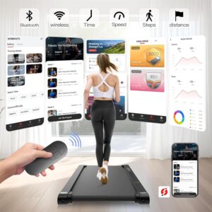 Sperax Walking Pad with APP, 3 in 1 Under Desk Treadmill, 400W Low Noise Walking Vibration Pad with Remote Control,Portable Treadmills for Home Office