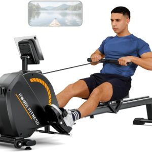 Dripex Rowing Machines for Home Use, Rowing Machine Magnetic Rower, 16 Levels of Workout Resistance, Max 350 LBS, Dual Slide Rail, Bluetooth App Compatible, LCD Monitor, Row Machine for Gym Exercise