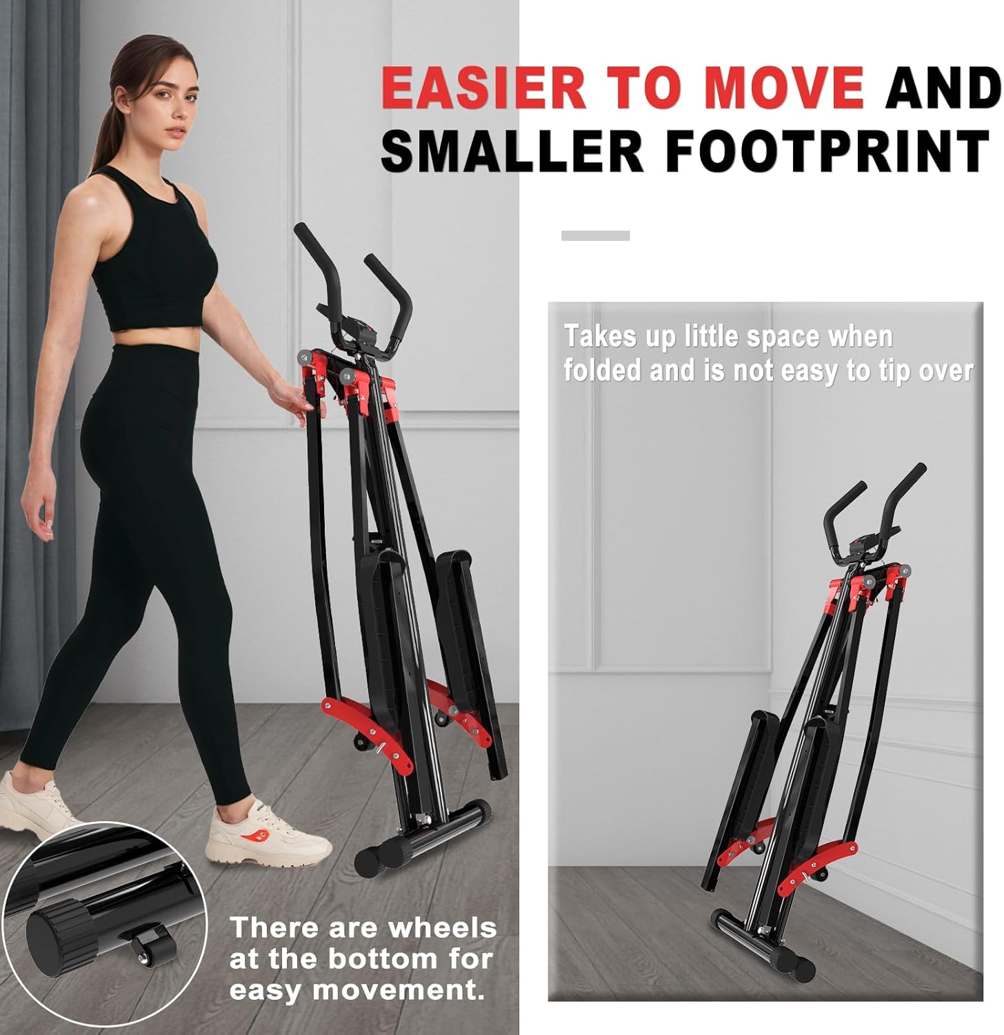 Air Walker Exercise Machine, Cardio Cross Trainer Glider for Home Exercise, Foldable Elliptical for Small Spaces, 350LBS Weight Capacity - Image 6
