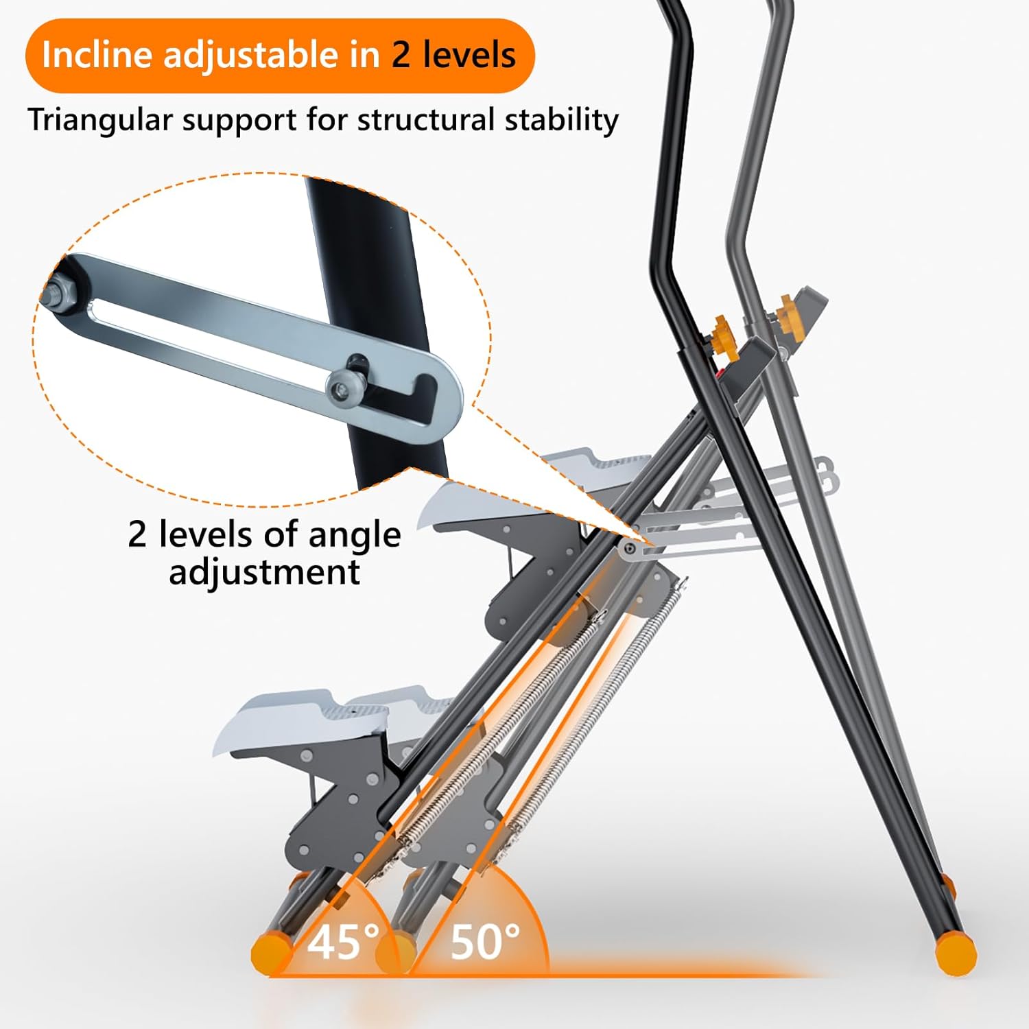 Stair Stepper with Adjustable Resistance for Home Cardio Workout,Upgraded Vertical Climber Machine Full-Body Workout,Compact Folding Exercise Climber, Adjustable Handlebar & Pedals - Image 8