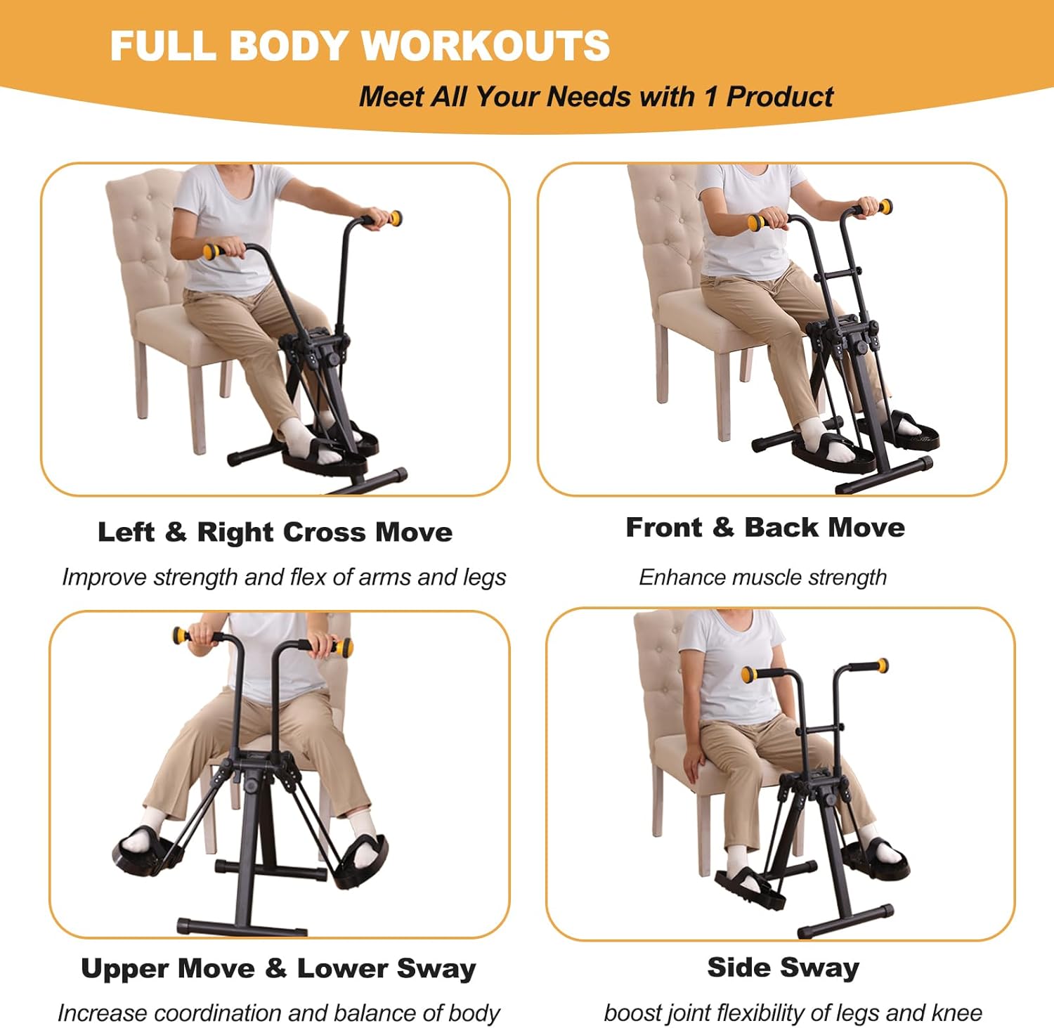 Pedal Exerciser Bike for Seniors, Hand Arm Leg and Knee Physical Therapy Exercise Equipment, Elderly Recovery Home Exercise Bike for Total Body, Upper and Lower Limb Trainer - Image 3
