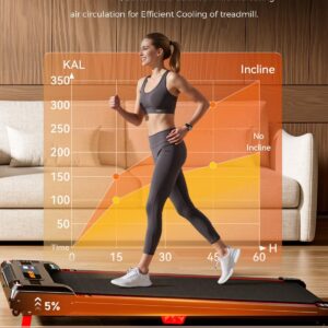 Walking Pad Treadmill, Anylife Incline Walking Pads Under Desk 330lb Capacity, 2.5HP Portable Treadmills for Home, Compact Treadmill Small Running Pad with LED Display, Remote Control