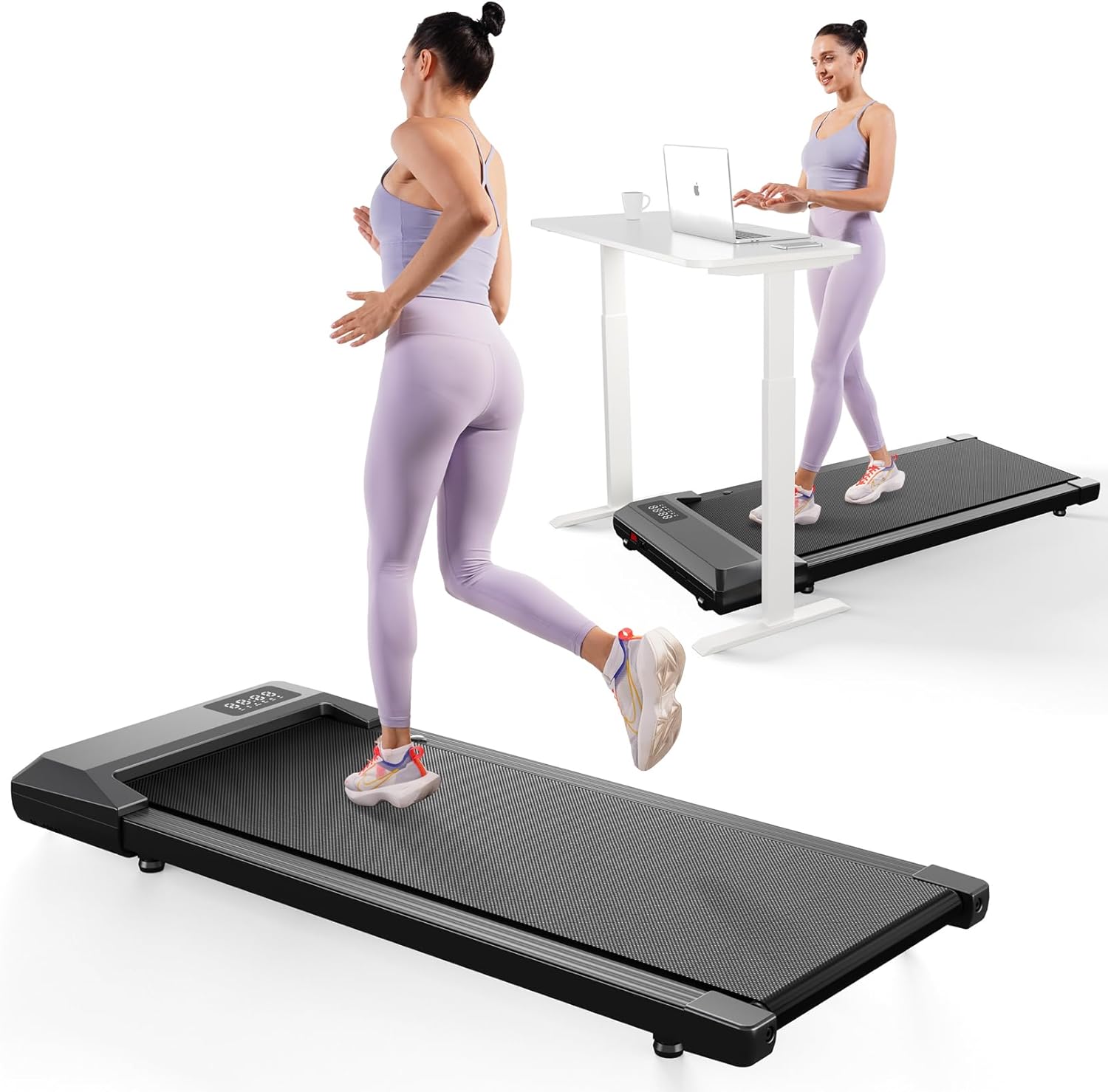 SupeRun Walking Pad, Under Desk Treadmill, 3 in 1 Portable Treadmill with Remote Control LED Display, 2.5 HP Quiet Walking Jogging Machine for Office Home Use, 300 Lbs Capacity - Image 9