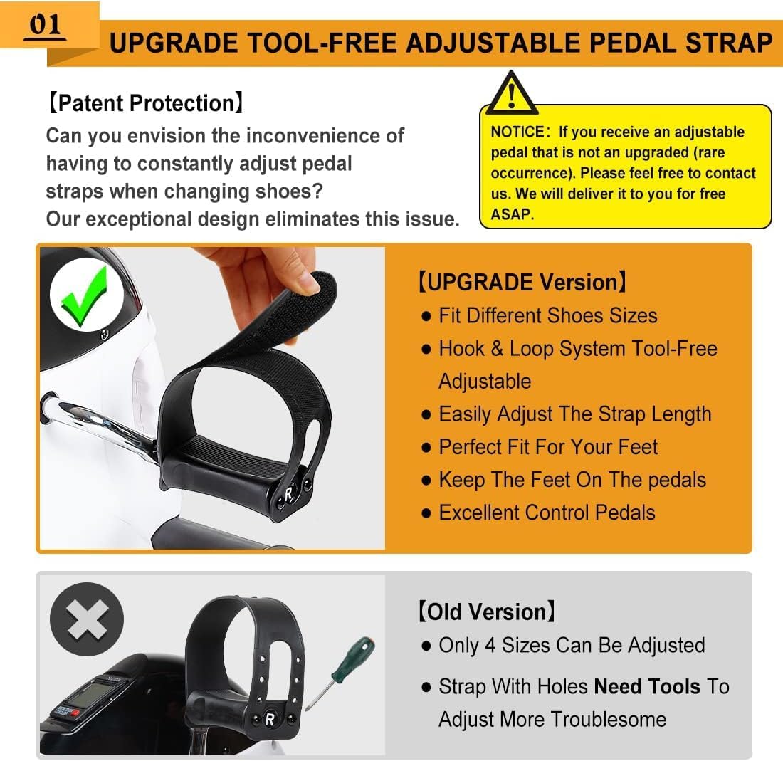 Under Desk Bike Pedal Exerciser, Portable Mini Exercise Bike with LCD Display for Home/Office, Desk Cycle for Leg/Arm with Handle, Leg Exerciser While Sitting for Seniors - Image 2