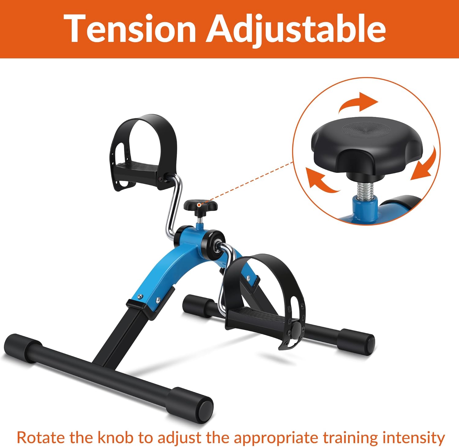 Folding Pedal Exerciser Mini Exercise Bike Under Desk Bike Pedal Exerciser for Arms and Legs Cardio Workout, Portable Desk Bike Peddler Machine for Sedentary Officer & Seniors - Image 6
