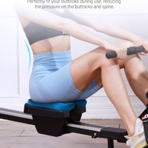 Rowing Machine Seat Cushion, MERACH Rower Seat Cushion, 2 Strap Fixation, Custom Memory Foam, Washable Cover, Ideal for Concept2 and Other Rowing Machines – Rower Accessories and Seat Pad