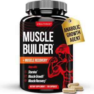 UNALTERED Anabolic Muscle Builder for Men – Growth, Size, Strength – Natural Muscle Building Supplement & Energy Booster – Tribulus Terrestris, Ginseng, Vitamin D3, Ashwagandha – 150 Capsules