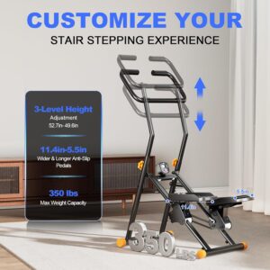 Stair Stepper for Home Gym, 350lbs Vertical Climber Machine with LCD Display, Non-Slip Pedals & 350lb Capacity Compact Folding Cardio Exercise Climber
