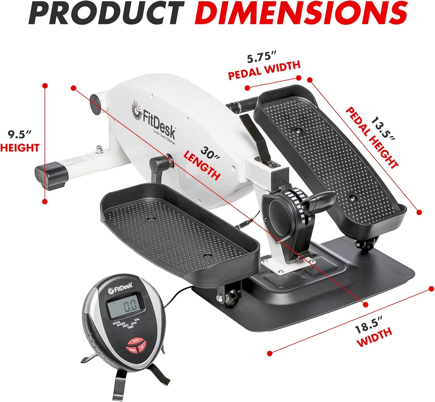 FitDesk Under Desk Bike Exercise Machine, Compact Magnetic Pedal Exerciser, Mini Elliptical, Quiet Seated Cardio Trainer for Home Office Workouts, Adjustable Resistance Bike for Desk Fitness - Image 6
