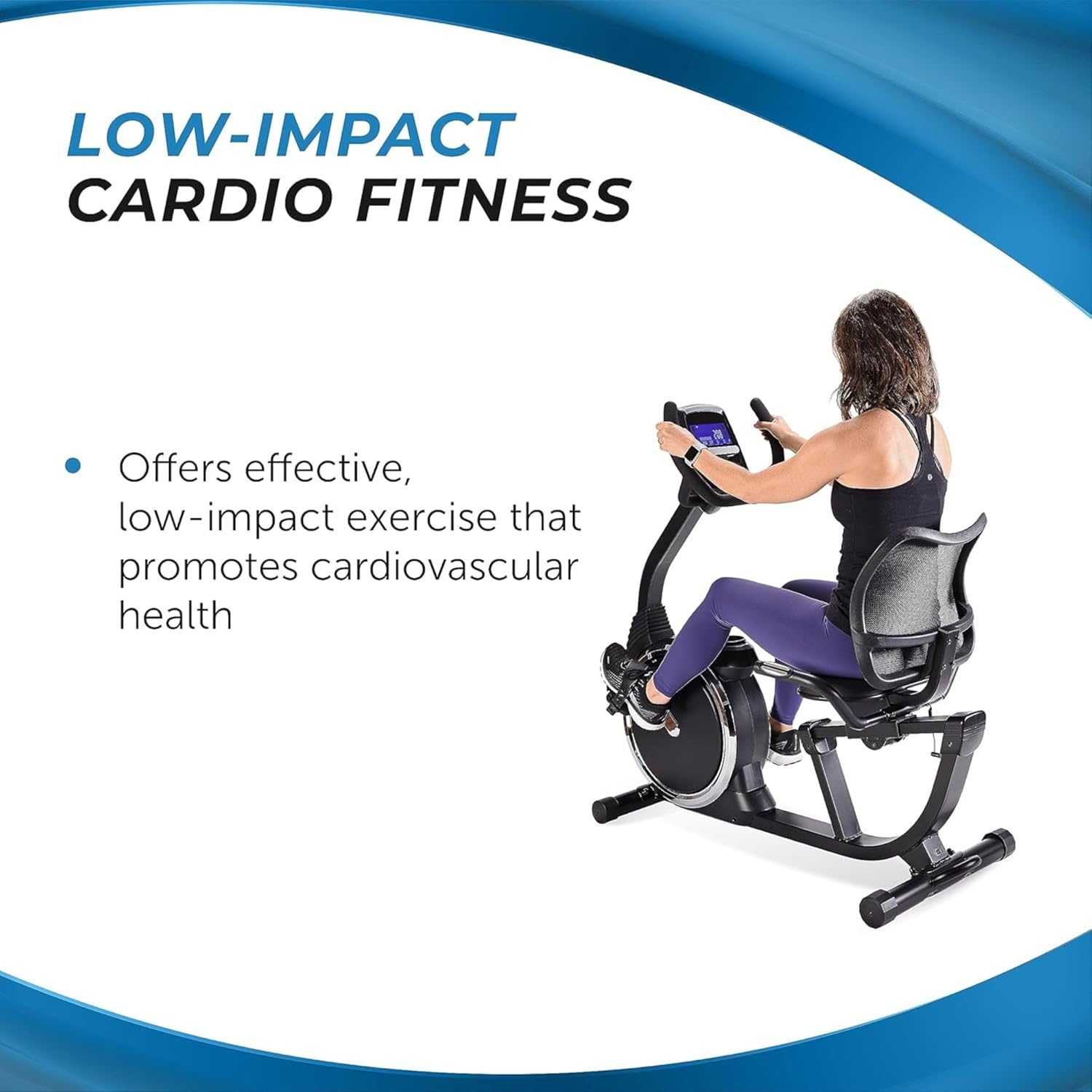 Stamina Exercise Bike 845, Magnetic Recumbent Machine, Lower Body Cardio Equipment - for Home Gyms with LCD Monitor and Smart App Access, Black - Image 5