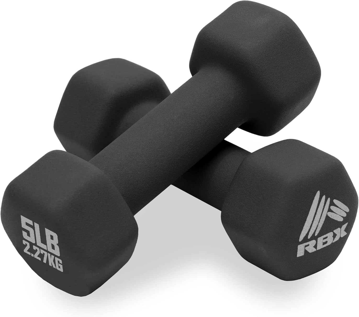 RBX Weights Dumbbells Set - Neoprene Arm Weights With Non-Slip Grip, Strength Training Equipment for Home or Gym, Anti-Roll