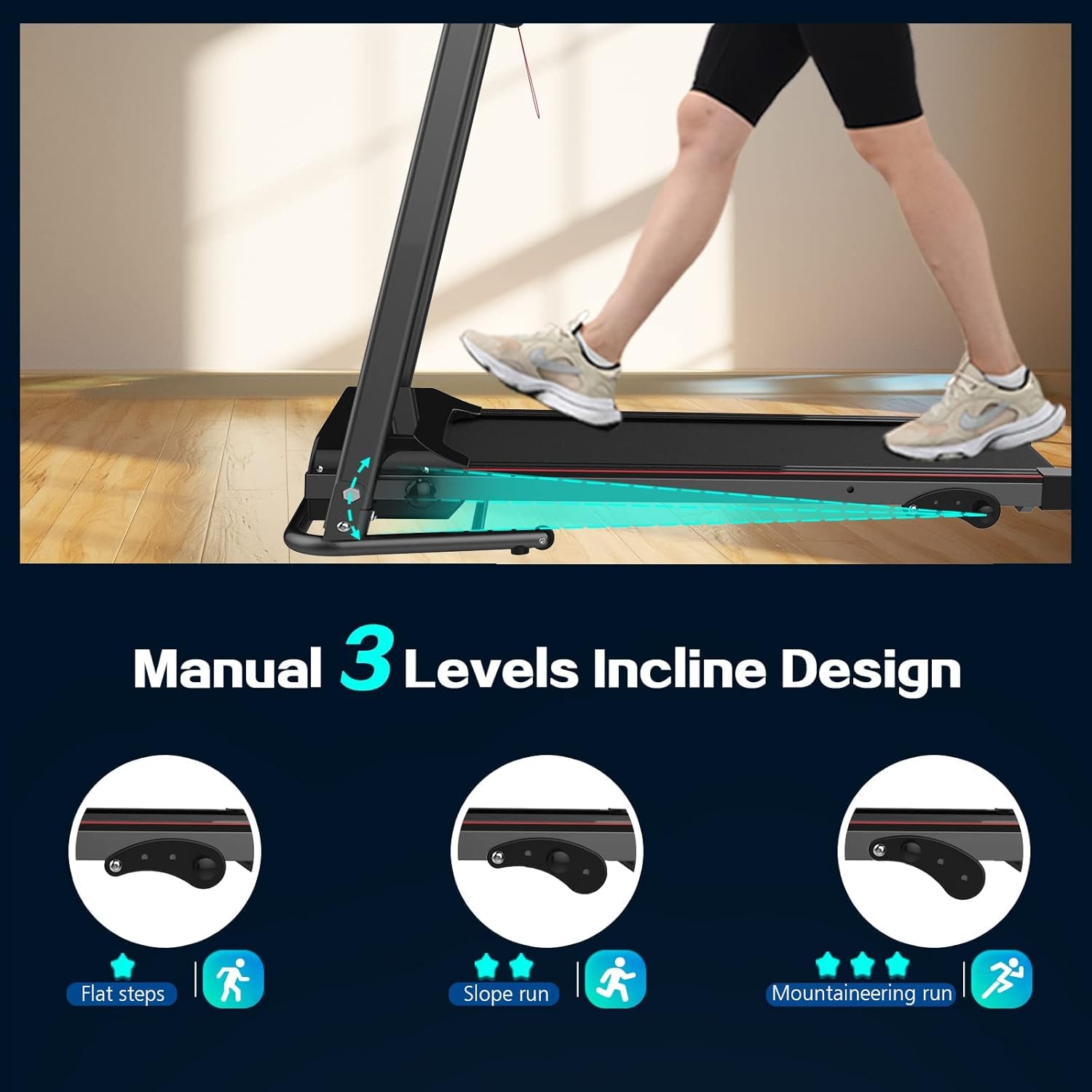 Electric Treadmill, 8.5 MPH, Folding, USB & Speakers, Motorized Running Jogging Walking Machine for Home Use, 4 Incline Levels,Digital Control - Image 4