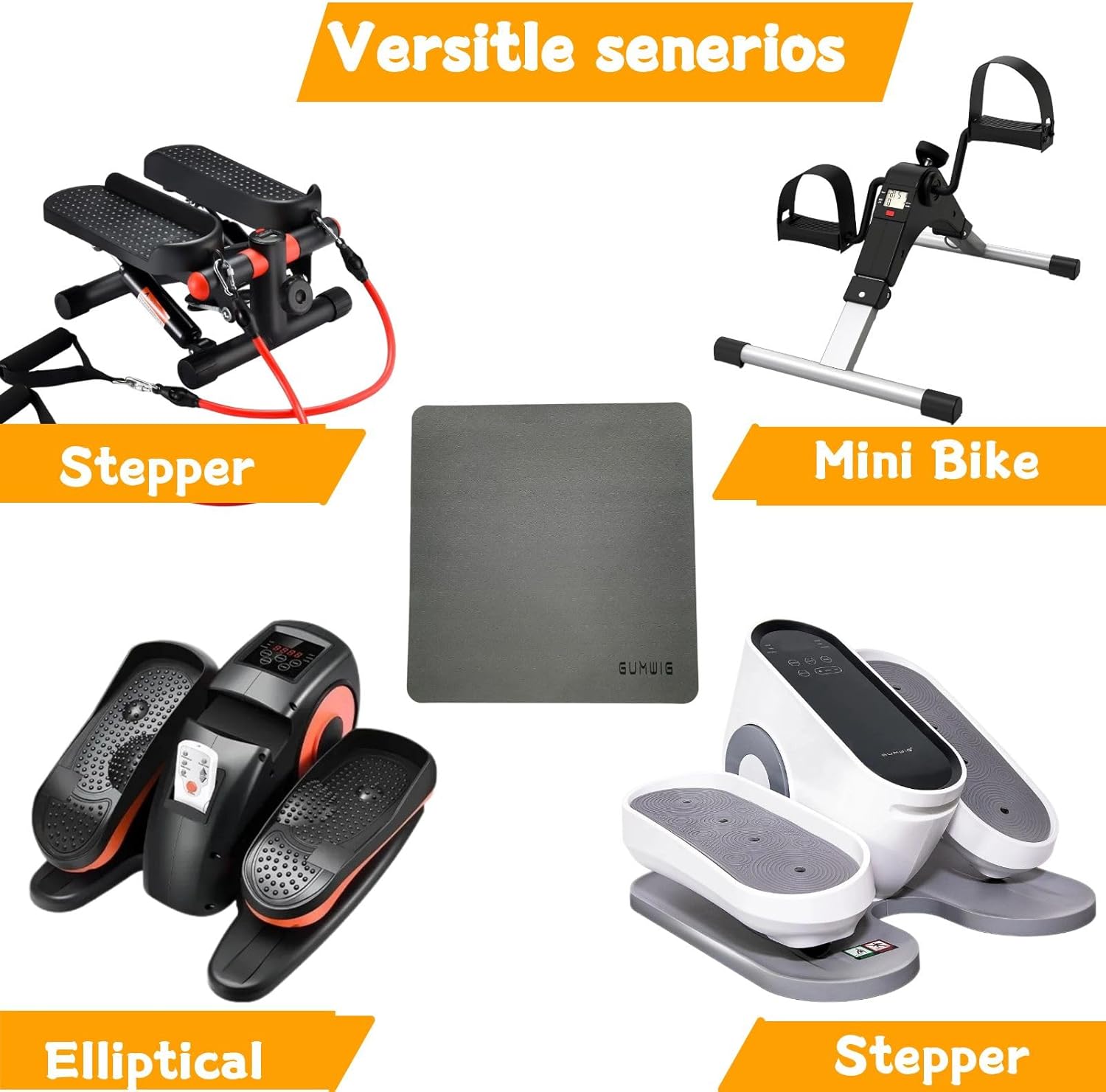 Under Desk Elliptical Equipment Mat, Electric Leg Foot Exerciser Machine Mat while Sitting for Seniors, Anti-slip and Lightweight Ellipse Rubber Matt to Protect Concrete - Image 6