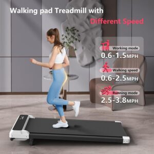 Walking Pad Treadmill with Incline,Under Desk Treadmill with Incline 2 in 1 for Walking and Jogging,2.5HP Compact Incline Walking Pad for Home Office with Remote Control