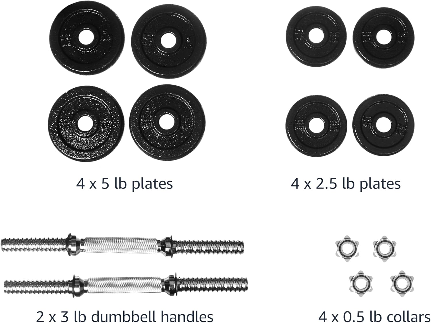 Amazon Basics Adjustable Dumbbell Hand Weight Set, 38 pound, Black - Image 3