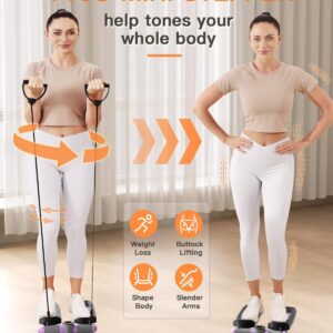 Steppers for Exercise at Home, Mini Stepper with Resistance Bands Portable Stair Stepper for Buttocks Lifting and Body Shaping