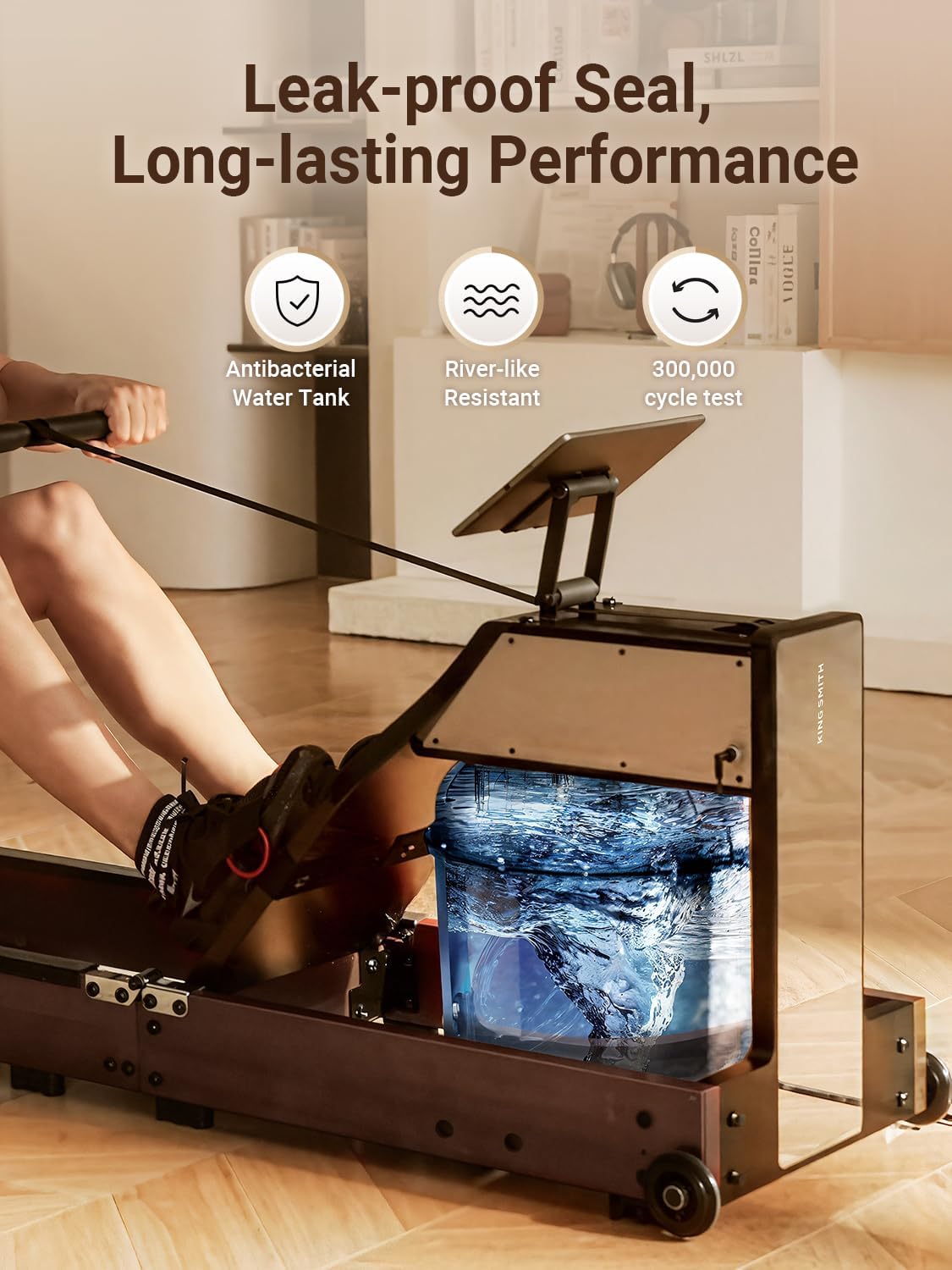 Magnetic/Water Row Machine for Home Rower 331LB Weight Capacity, Folding Rowing Machine with LED Monitor, App Supported, Tablet Holder, Comfortable Seat, Trifold Home Rowing Machine - Image 6
